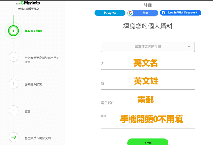 IC Markets外匯平台開戶教學