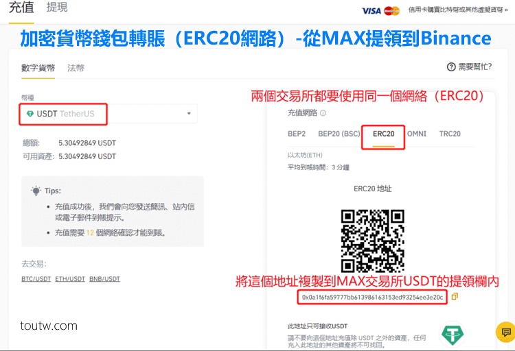 加密貨幣錢包轉賬